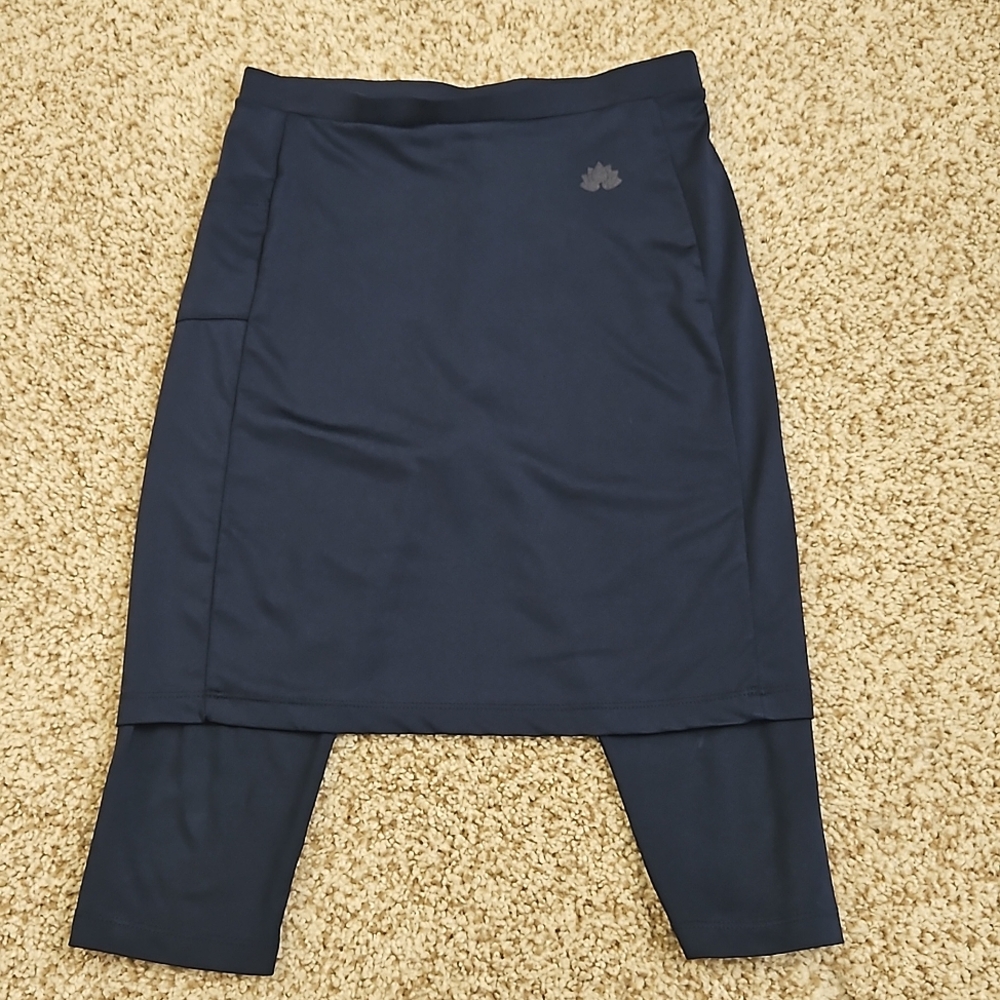Navy blue skirt with attached leggings